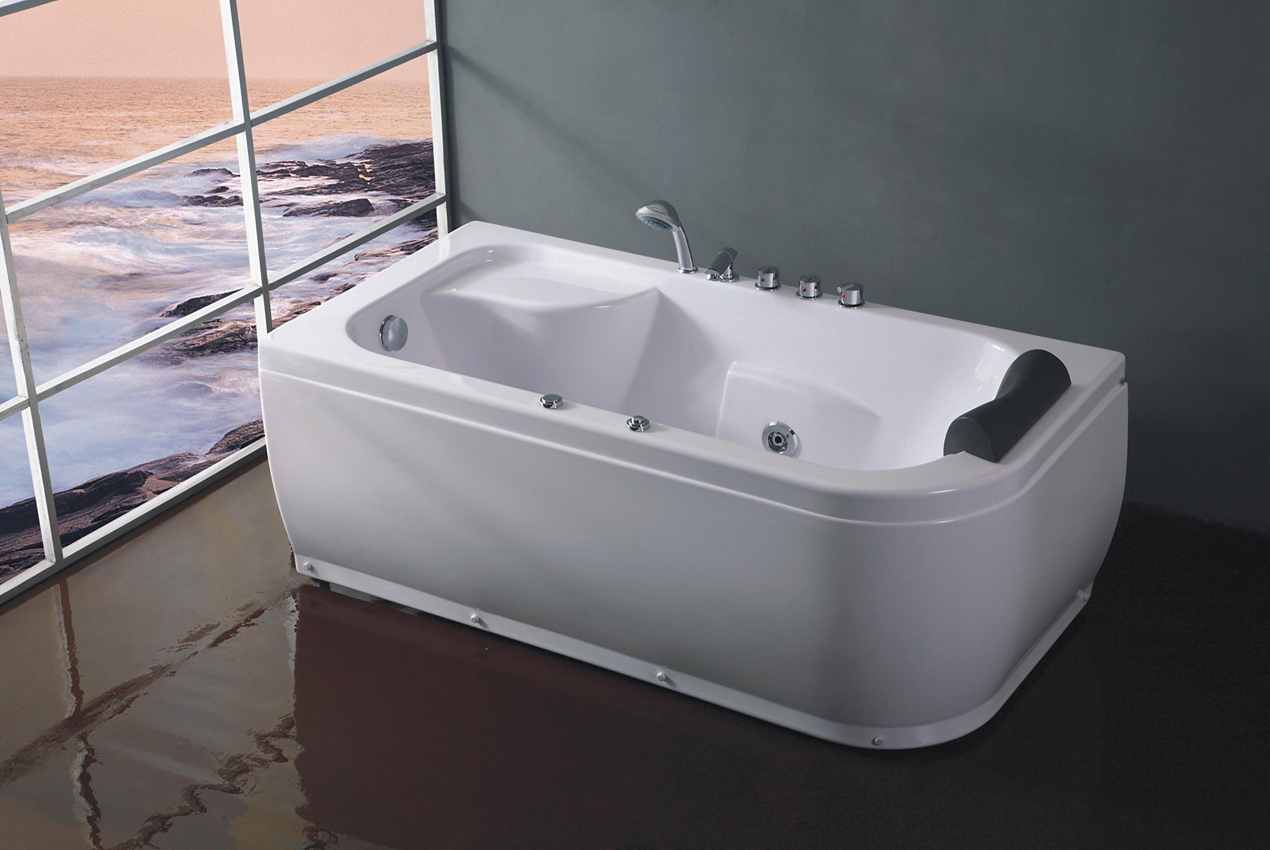 Whirlpool Bath - Almeria 718 / 1600x800x660mm / Ozone Disinfection / Control panel with FM radio / 7 body jets / Ozone Disinfection / 24 months warranty / LED Light /Fast Delivery