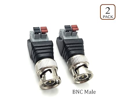 Amazon.com: Exuun 2 Pack Screw Terminal Coaxial DC Jack Power Cat5 to CCTV Camera BNC Male Video Balun Adapter（Male BNC Balun ）: Home Audio & Theater