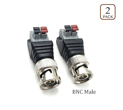 Amazon.com: Exuun 2 Pack Screw Terminal Coaxial DC Jack Power Cat5 to CCTV Camera BNC Male Video Balun Adapter（Male BNC Balun ）: Home Audio & Theater