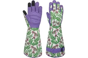 MSUPSAV Long Gardening Garden Gloves,Thorn-proof&Puncture Resistance Rose Cactus Gauntlet Glove for Gardener,Gifts