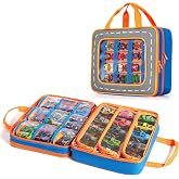 Marscamd Storage Case Compatible with Hot Wheels Toy Trucks Monster Trucks | Hold 66 Pcs, Toy Car Storage Case with Front Display Window, Blue