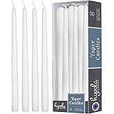 12 Pack Tall Taper Candles - 12 Inch White Dripless, Unscented Dinner Candle - Paraffin Wax with Cotton Wicks - 10 Hour Burn Time