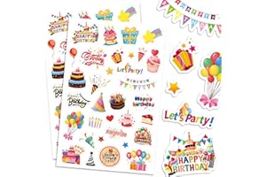 MOSHINING Happy Birthday Stickers for Kids Adults 660 Counts Large Happy Birthday Adhesive Stickers Party Gifts Bags Box Celebration Envelope Sealing, Gift Wrap Decorations 20 Sheet