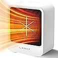 Electric Space Heater, Small Portable Heater for Indoor Use, 500 Watts High Output & 2 Speeds, Mini Personal Heater for Office Desk Camping (White)
