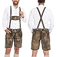 BAVARIA TRACHTEN Lederhosen Men Oktoberfest Costume - Genuine Leather, German Mens Lederhosen - Antique Waxed Brown