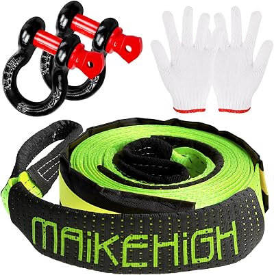 MAIKEHIGH Tow Rope 5M x 5cm 10 Ton Off-Road Recovery Straps Set