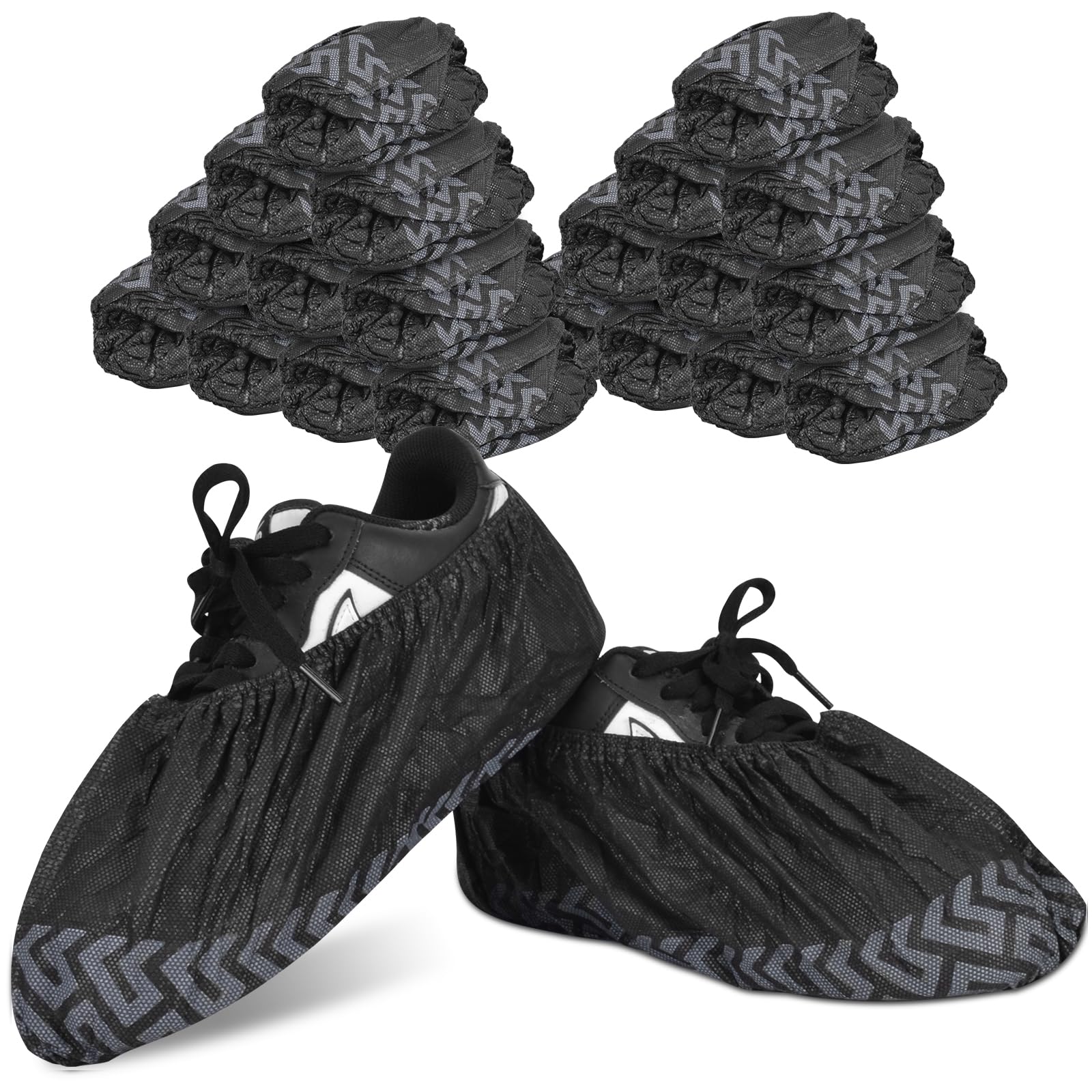 Photo 1 of ?Mondelys Shoe Covers Disposable 200Pack(100Pairs) Thicker Black Shoe Booties Covers for Home Floor Indoors Carpet House