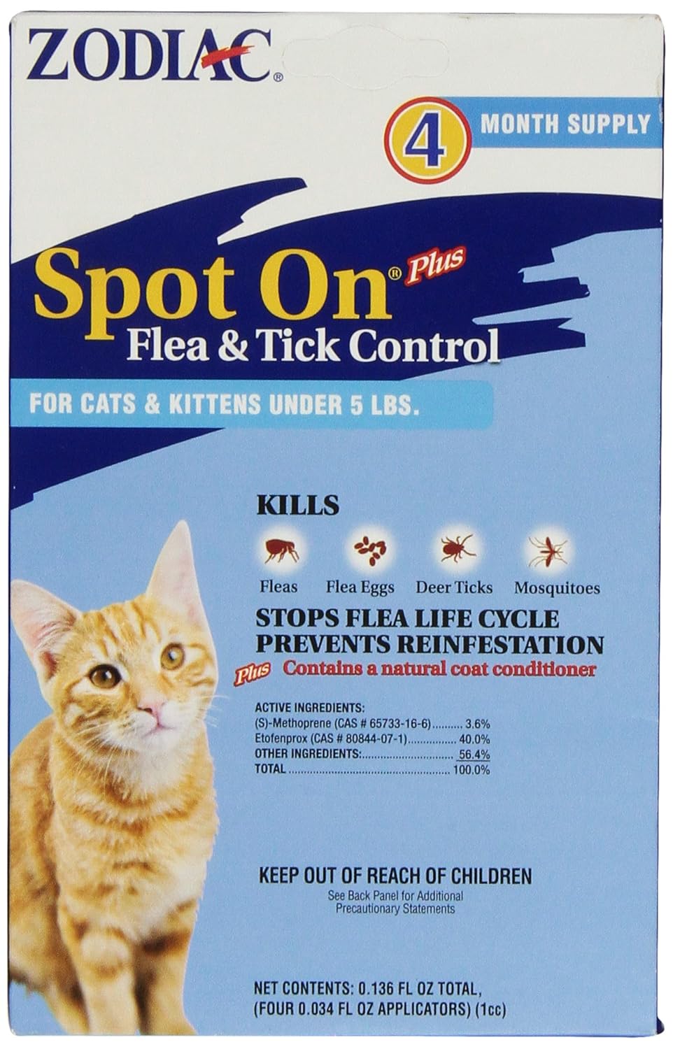 Reviews Zodiac Spot On Plus Flea & Tick Control for Cats & Kittens