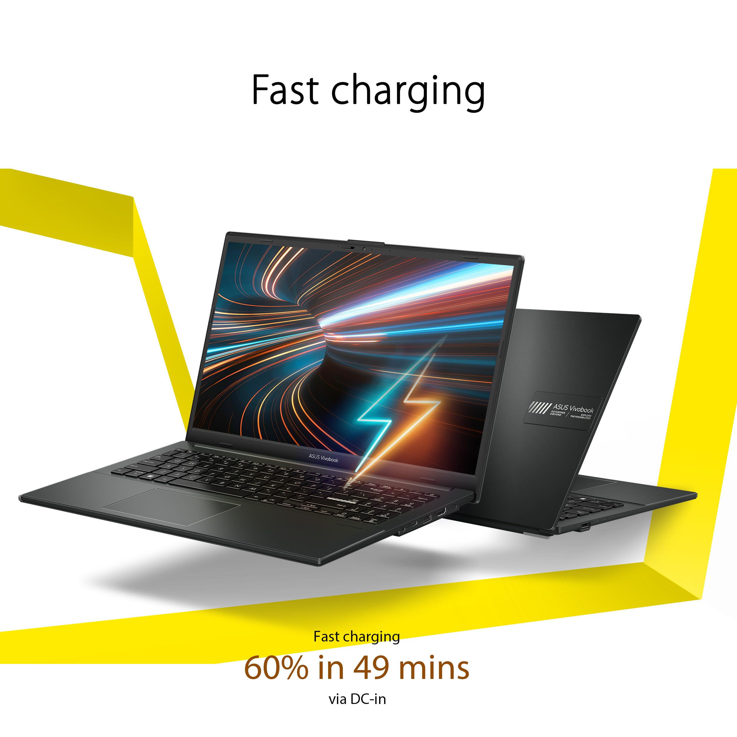ASUS Vivobook Go 15.6” FHD Slim Laptop, AMD Ryzen 3 7320U Quad Core Processor, 8GB DDR5 RAM, 256GB SSD, Windows 11 Home, Fast Charging, Webcam Shield, Military Grade Durability, Black, E1504FA-AB34