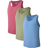 COLORFULLEAF Mens Undershirts Bamboo Rayon Tank Tops Men Crew Neck Stretchy Sleeveless Tank Shirts 3 or 6 Pack