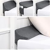 HOMBYS Bed Wedge Gap Filler for Bed &amp; Mattress Gap, High Density Foam Headboard Gap Filler Queen Size, Dark Grey Bed Crack Pillow Wedge Fill The Gap (0-3")