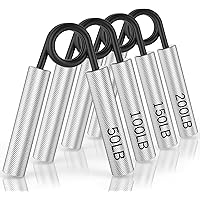 ZEAGUS Grip Strength Trainer 4 Pack,50LB-200LB Metal Hand Grip Strengthener,Non-Slip Heavy-Duty Forearm Exerciser,Hand Grippe