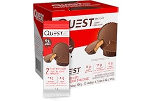 Quest Nutrition Peanut Butter Cups, High Protein, Low Carb, Low Sugar, Keto Friendly, 11g Protein, 1g Sugar, 12ct