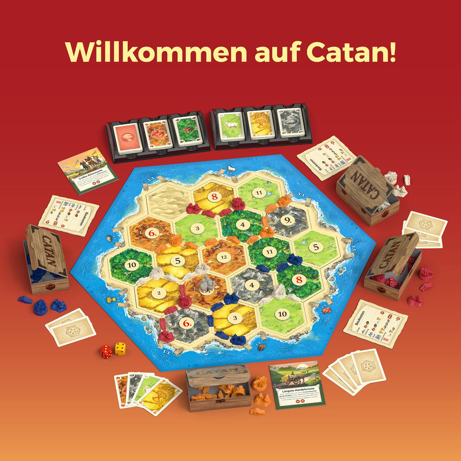 KOSMOS 684655 Catan - Das Spiel, Basisspiel Siedler von Catan, Strategiespiel für 3-4 Personen ab 10 Jahren, Brettspiel-Klassiker, Familienspiel, Gesellschaftsspiel 3