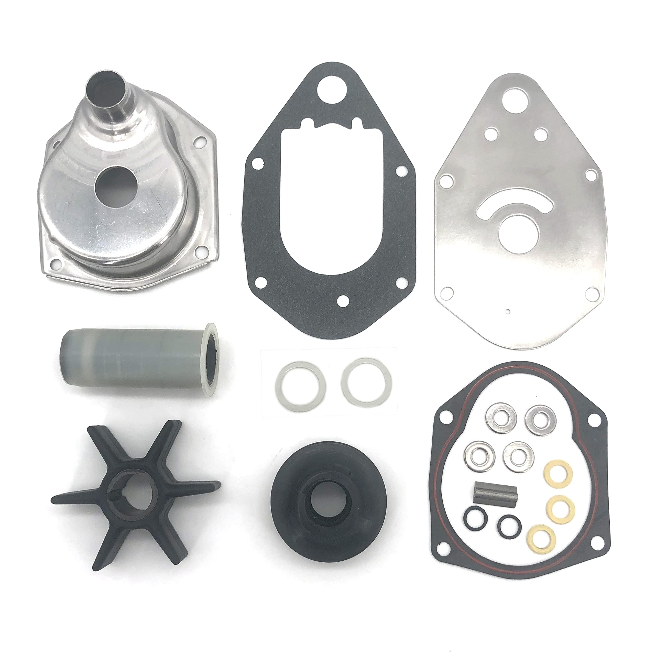 Photo 1 of 46-812966A12 Water Pump Repair Kit for Mercury Mariner Outboard 30 35 40 50 60 75 HP 4-Stroke 812966A11 812966A4 812966A5 14334A1 14334A2 14334A3 EFI JET SeaPro Carb Formula BIGFOOT 3/4-Cyl.