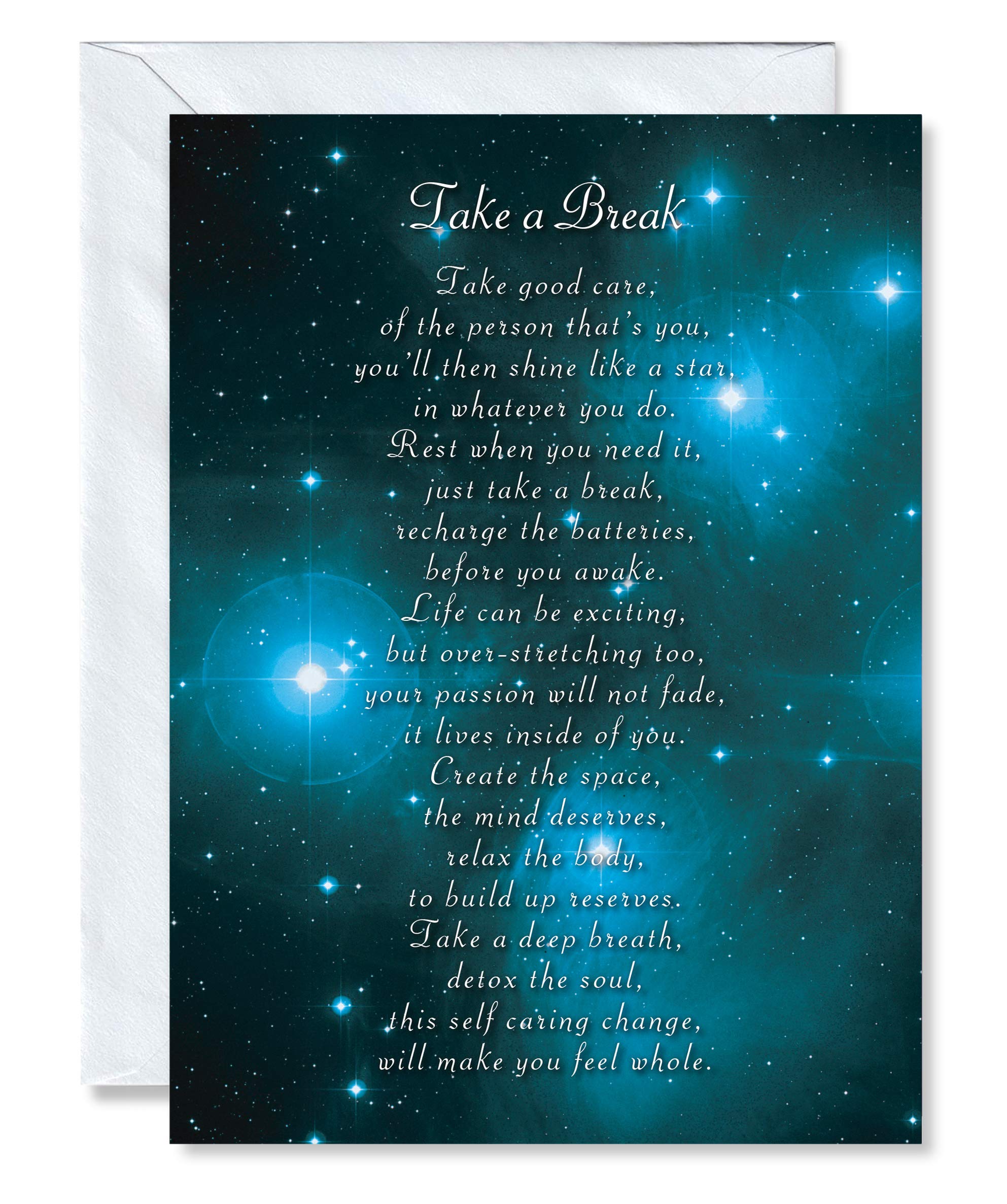 Clarabelle Cards - Take a Break - Supportive | Proud of You | Motivational | Inspirational Thinking of You Encouragement Poem Verse Greetings Card sold by Card Candy