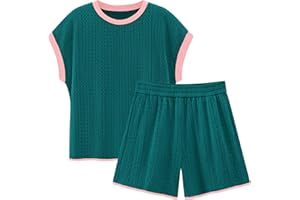 NALANISA Women's 2 Piece Shorts Set Casual Summer Knit Short Sleeve Pullover Tops Matching Shorts Lounge Travel Outfits 2025