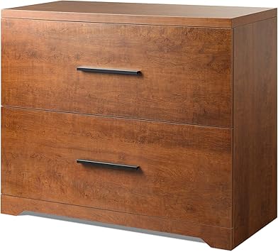 Amazon Com Devaise 2 Drawer Wood Lateral File Cabinet With Anti Tilt Mechanism Storage Filing Cabinet For Home Office Walnut Kitchen Dining