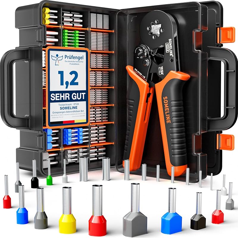 SOMELINE Crimping Tool Set with 24 Ferrules 0.25-10mm² AWG 24-8