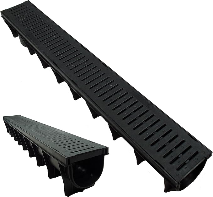 Abflussrinne, tiefer Drainage, Kunststoff, PVC, strapazierfähig, für