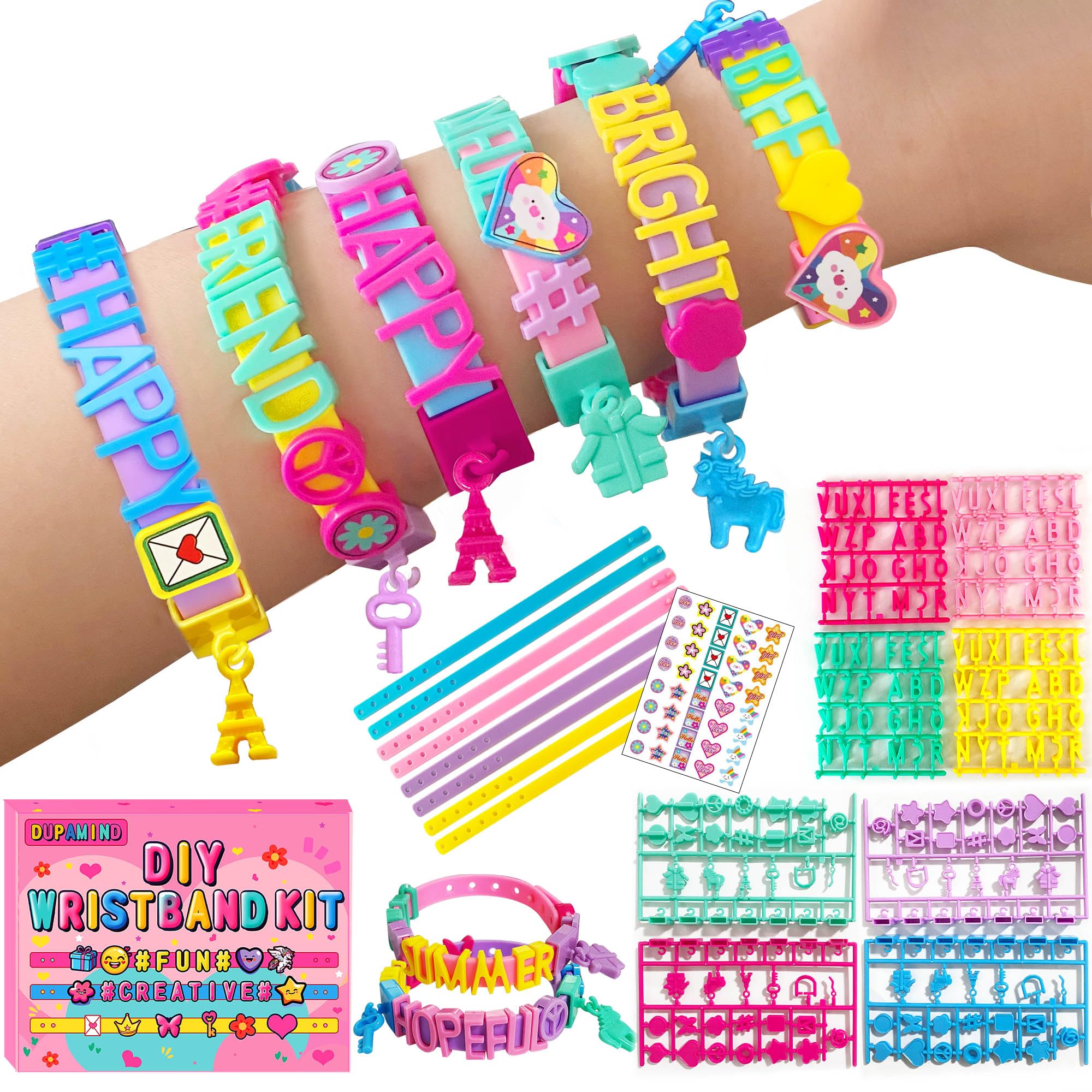 Photo 1 of Dupamind Art & Craft Kits for Kids, DIY Friendship Bracelet Making Kit for Girls, Jewelry Making with Charm & Stickers, Birthday Gifts for Ages 5-12, Toys for Ages 5, 6, 7, 8, 9, 10, 11, 12 Years Old