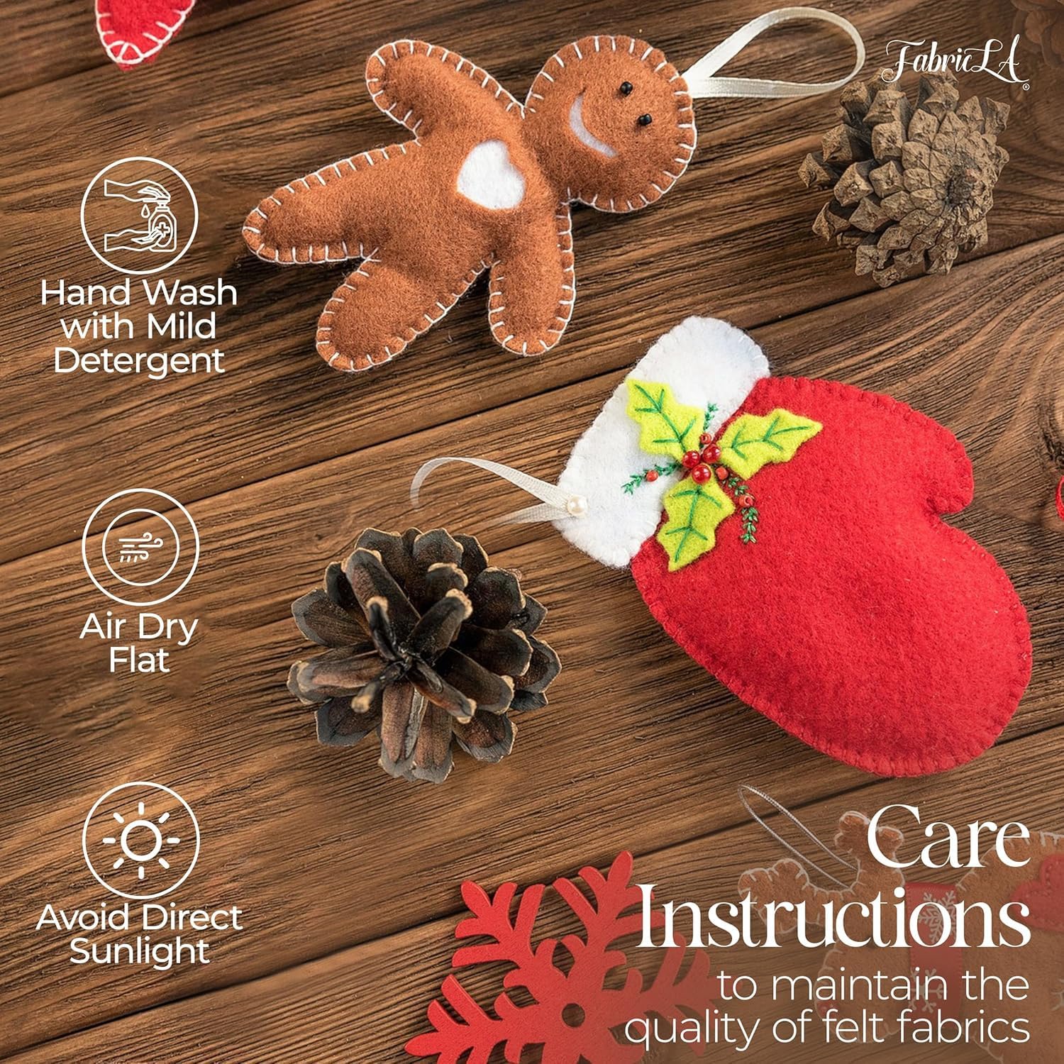 FabricLA Acrylic Felt Fabric | Soft, Non-Stiff Material | 72” Wide, 1.6mm Thick | Felt by The Yard for Crafts, Sewing, Padding & DIY Projects | Half Yard (White)