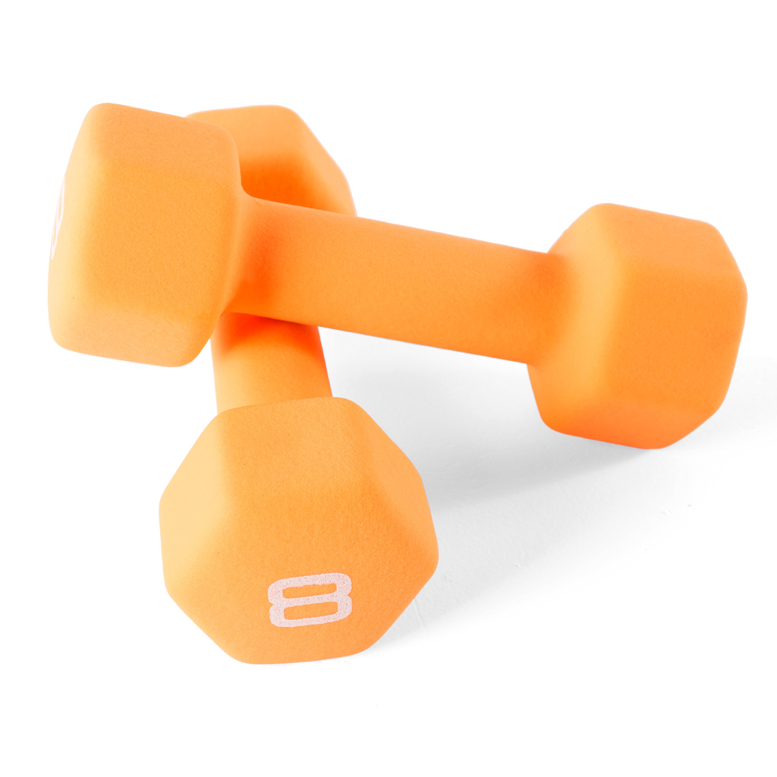Cap Neoprene Coated Dumbbell Weight, 8 lb Pair,Orange