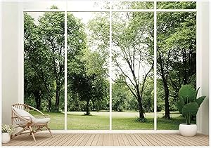 Allenjoy 7x5ft Business Office French Sash Window Backdrop Living Room Plant Views Photography Background Zoom Calls Video Conference Virtual Meetings at Home Job Interviews Webcasts Live Events Props