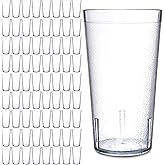 Carlisle FoodService Products Stackable Tumbler Plastic Tumbler with Pebbled Exterior for Restaurants, Catering, Kitchens, Plastic, 20 Ounces, Clear, (Pack of 72)