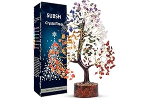 SUBSH Chakra Tree of Life - Crystal Tree for Positive Energy - Seven Chakra Tree - 7 Chakra Healing Crystal Tree - Birthday Gifts for Women, Office Decor - Chakra Stones - Crystals and Healing Stones 10-12"