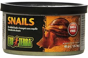 Exo Terra Reptiles Canned Food, Unshelled Snails, 1.7-Ounce