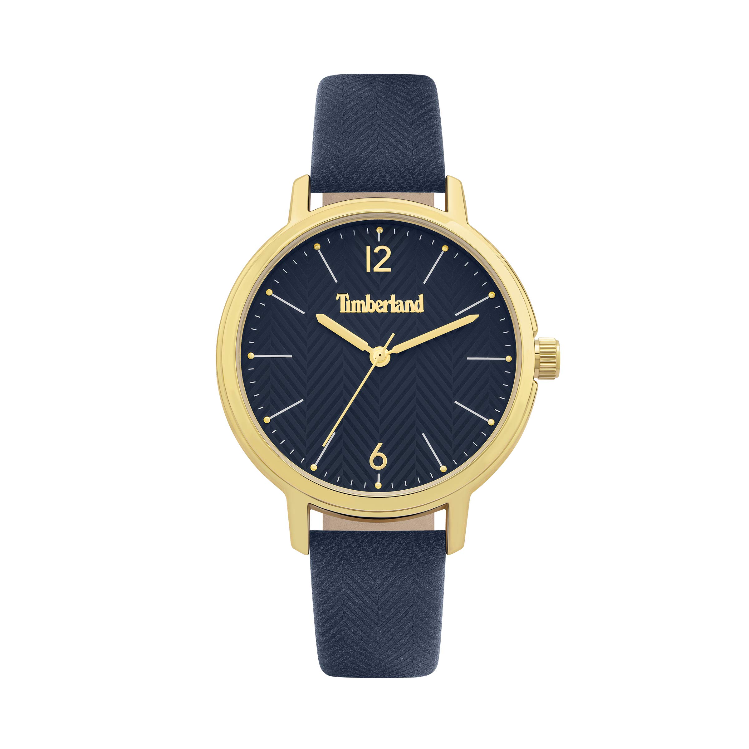 Timberland TBL15960MYG.03 Women's Analogue Quartz Watch with Leather Calfskin Strap, Gold, Strap.