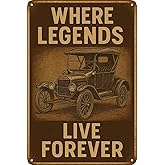 Retro Classic Car Metal Garage Tin Sign Vintage, “Enjoy The Ride” Ford Model T Wall Art, Rustic Aluminum Man Cave Bar Workshop Decor Plaque, 8x12 Inch (Car 9)