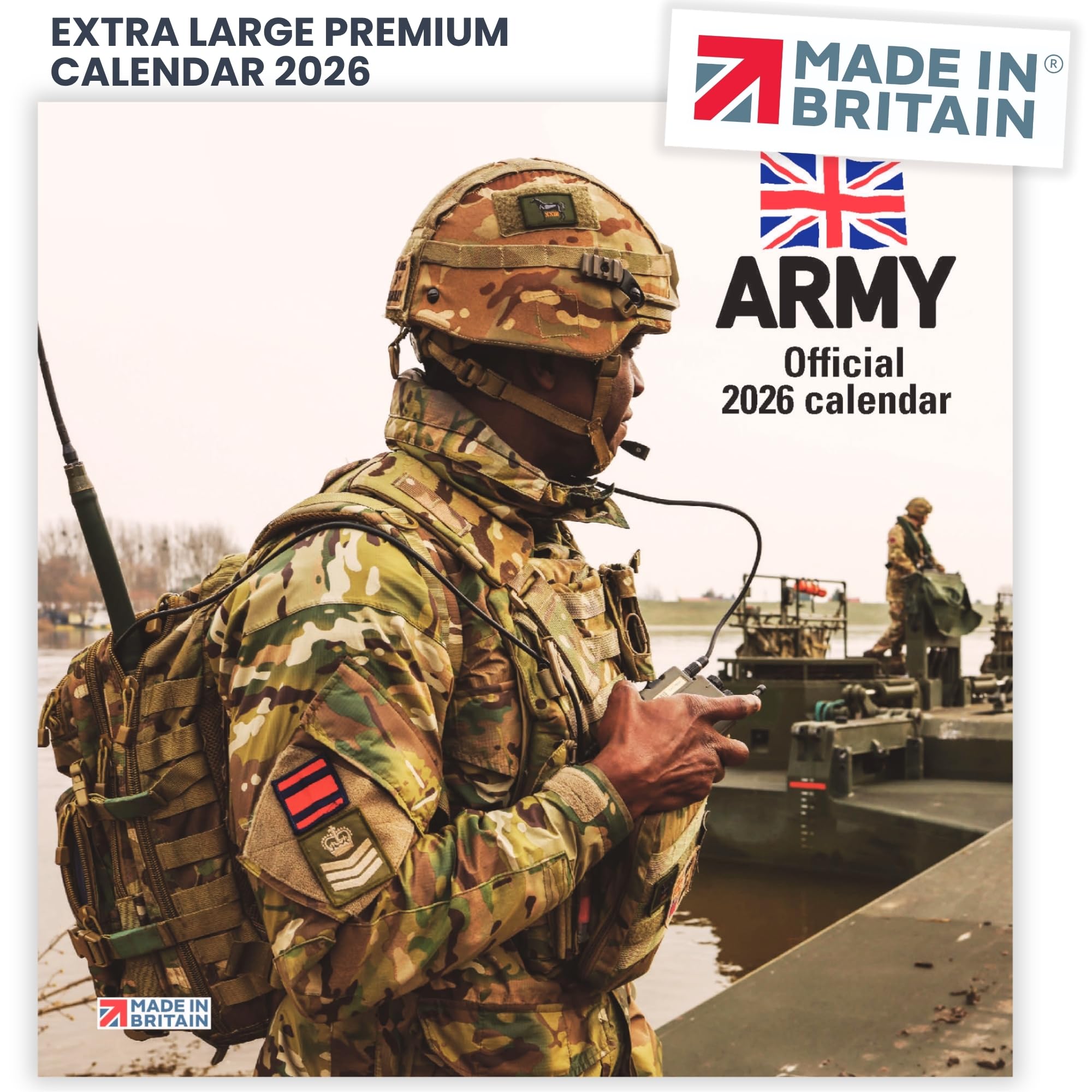 ALLTRADE Calendar 2026 British Army Gift 2026 Calendar UK Holidays Official Large Premium Wall Eco-Friendly, MADE IN BRITAIN® on FSC® paper Carbon Capture by Trees Planted in UK Great Gift