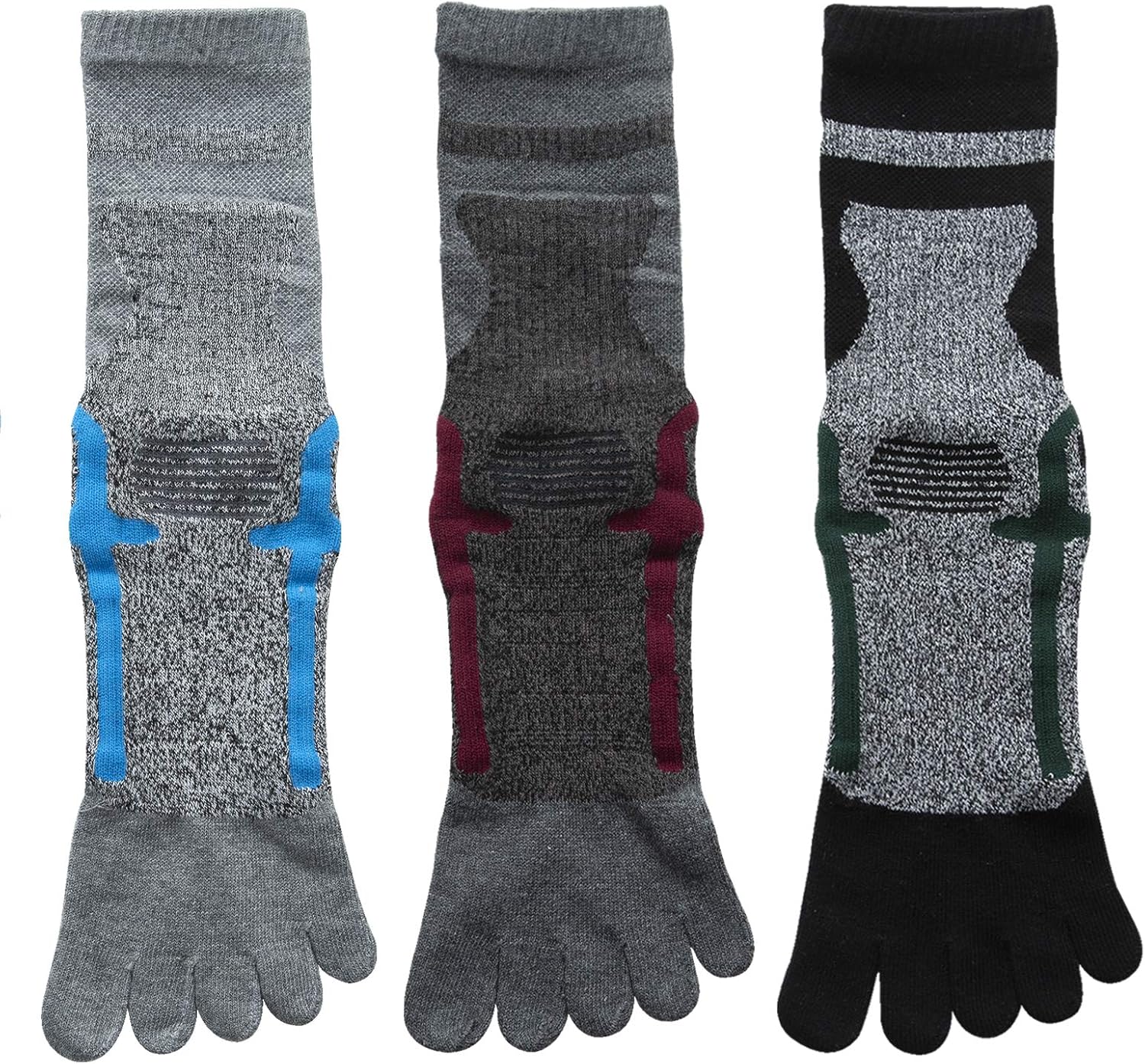 Full Cushioned Hiking Toe Socks, 3 Pack Men's Full Cushioned Hiking