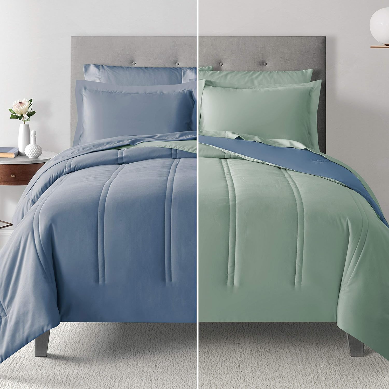 Lanwood Polygiene Solid Reversible Comforter & Sham Set