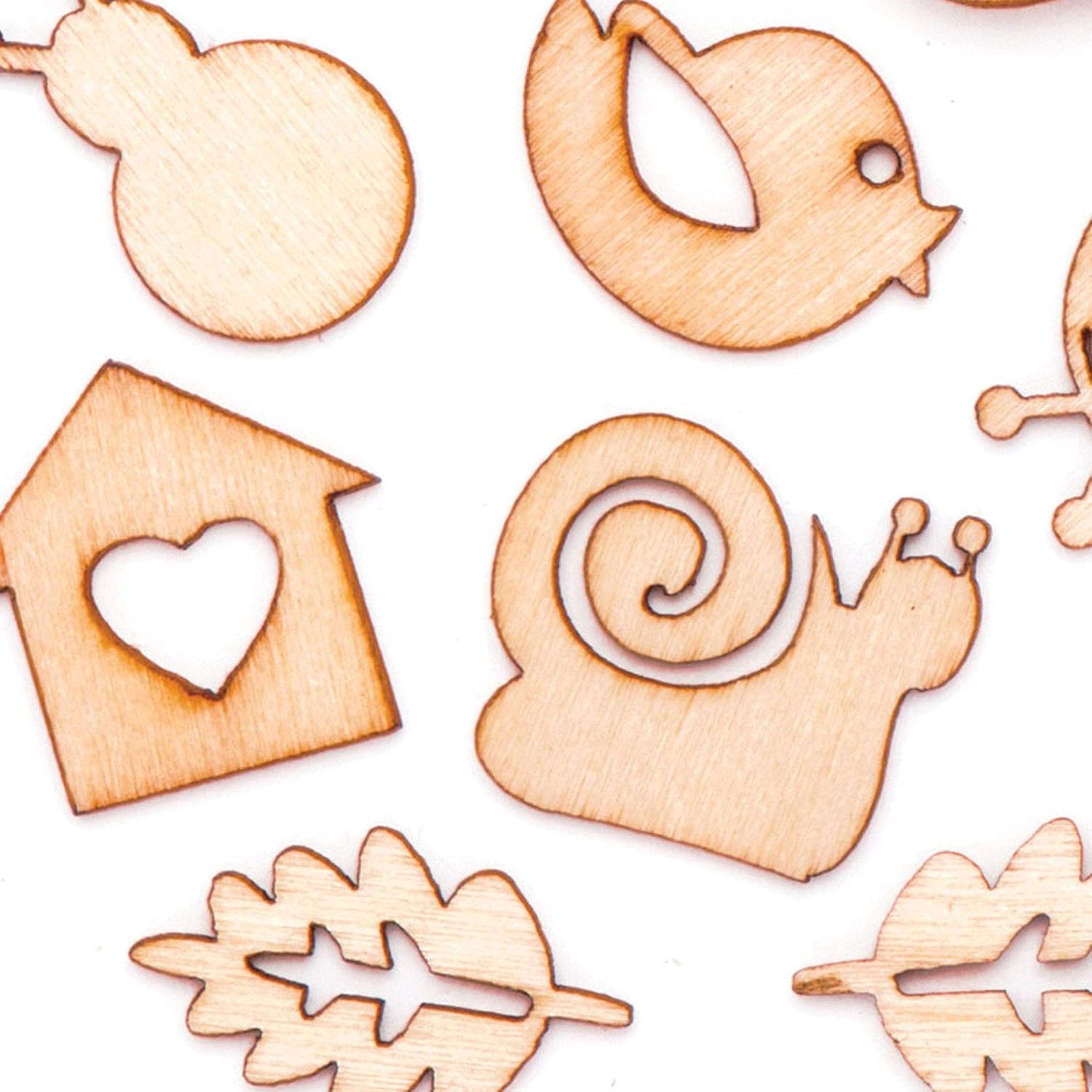Baker Ross Garden Mini Wooden Shapes, Creative Art and Craft Supplies for Kids to Make and Decorate (45 Pack) - Image 4