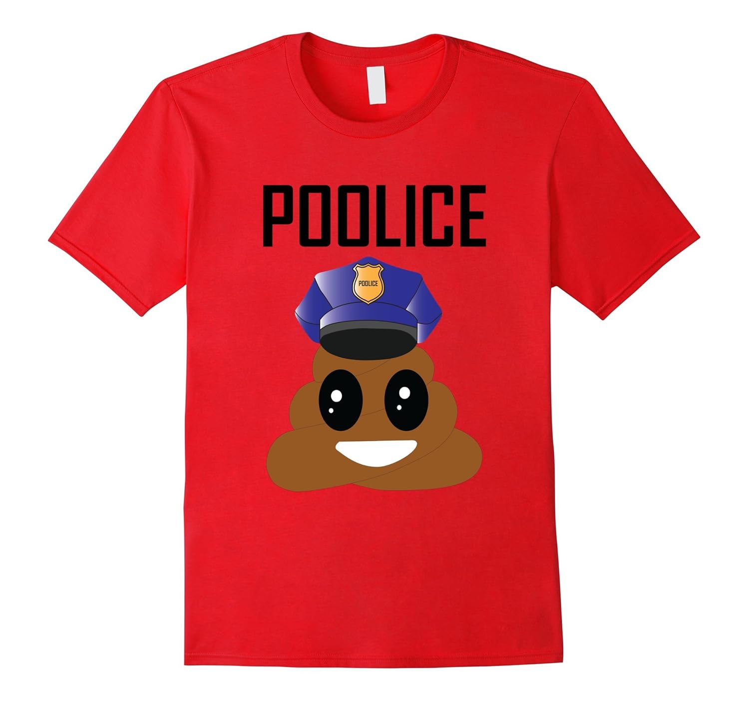 Poolice Poop Emoji Funny Police T-Shirt-Rose