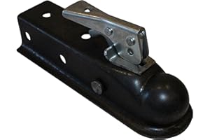 PARTSPRO+PLUS Parts Pro Plus+ 3,500-Lbs Tongue Coupler for Trailer with 2" Channel or Tube Frame - 2" Hitch Ball Socket - Oily Finish