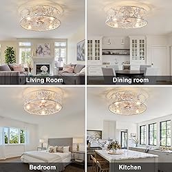 Garwarm 20" Caged Ceiling Fan With Light, Flush