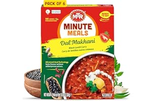 MTR - Minute Meals: Dal Makhani - Rich Black Lentil Curry - Authentic Indian Ready-To-Eat Meal - No Added Preservatives - A Quick Meal Suitable for Vegetarians, Ready in Minutes! (Pack of 6)