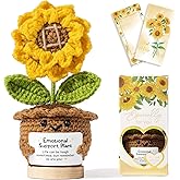 Emotional Support Plush Positive Sunflower Crochet, Inspirational Gifts for Women Life is Tough But So Are You, Get Well Self Care Mental Health Valentine's Day Birthday Gifts for Women Mom Coworker