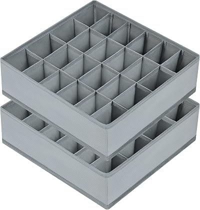 Joyoldelf Drawer Organisers Dividers 24 Cell 2 Pack Gray