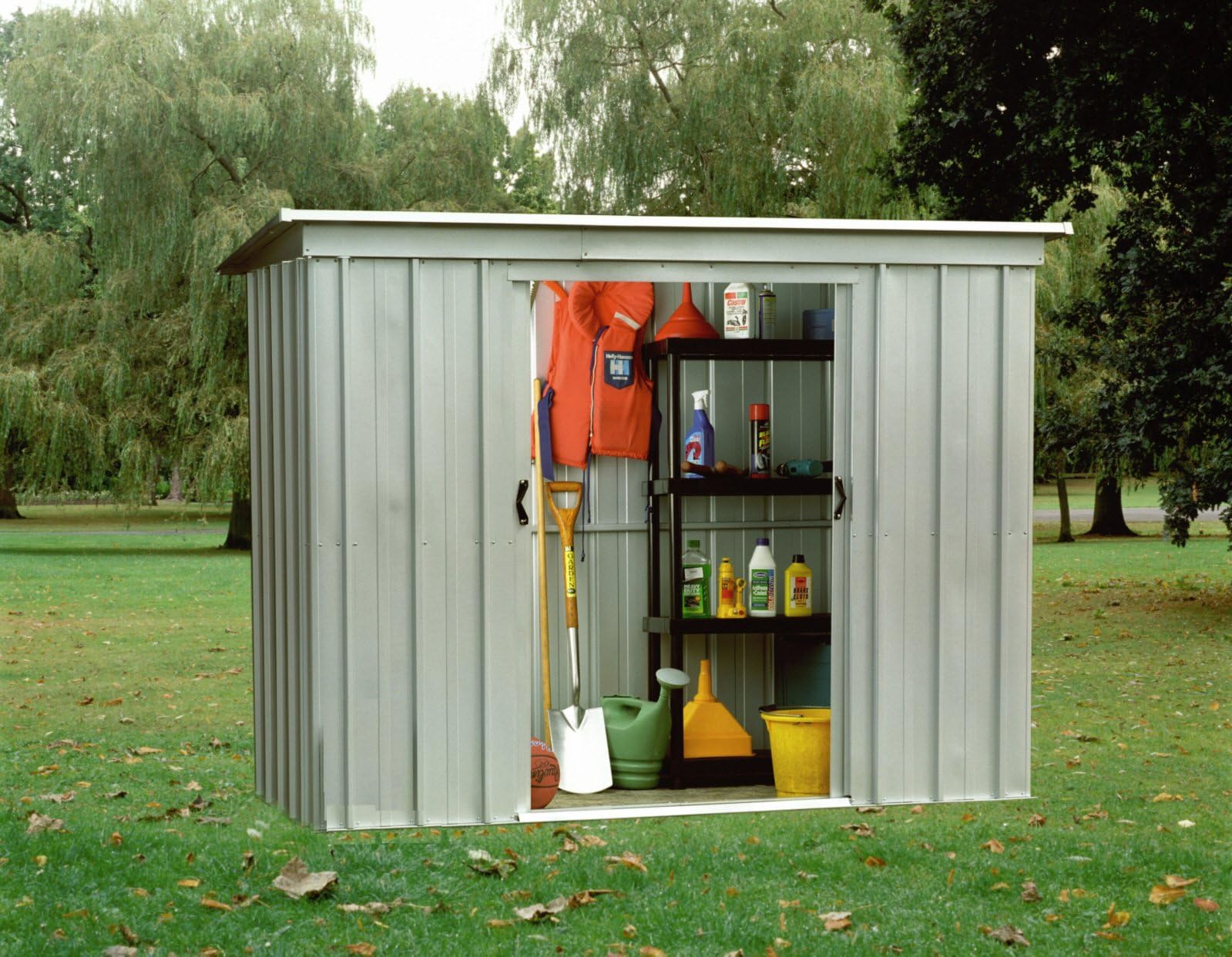 Belfast 5' 11" x 3' 4" Pent Metal Shed + FREE ANCHOR KIT