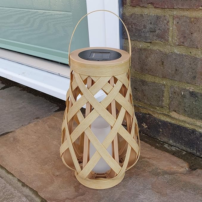 Solar Basket Tiki Lantern Hanging Garden Lights Great Outdoor Lawn