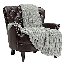 Chanasya Premium Ruched Faux Fur Throw Blanket