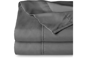 Bare Home Twin/Twin Extra Long Flat Sheet - Premium 1800 Ultra-Soft Top Sheet - Hotel Luxury - Double Brushed - Easy Care - 2 Twin/Twin XL Flat Sheets Only (Twin/Twin XL - 2 Pack, Grey)