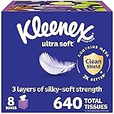 Kleenex Ultra Soft Facial Tissues, 8 Cube Boxes, 80