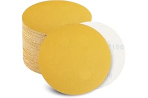 Keeimp 6 Inch Sanding Discs Hook and Loop No Hole, 180 Grit Sandpaper, Da Sandpaper for Automotive and Woodworking, 100 Pack