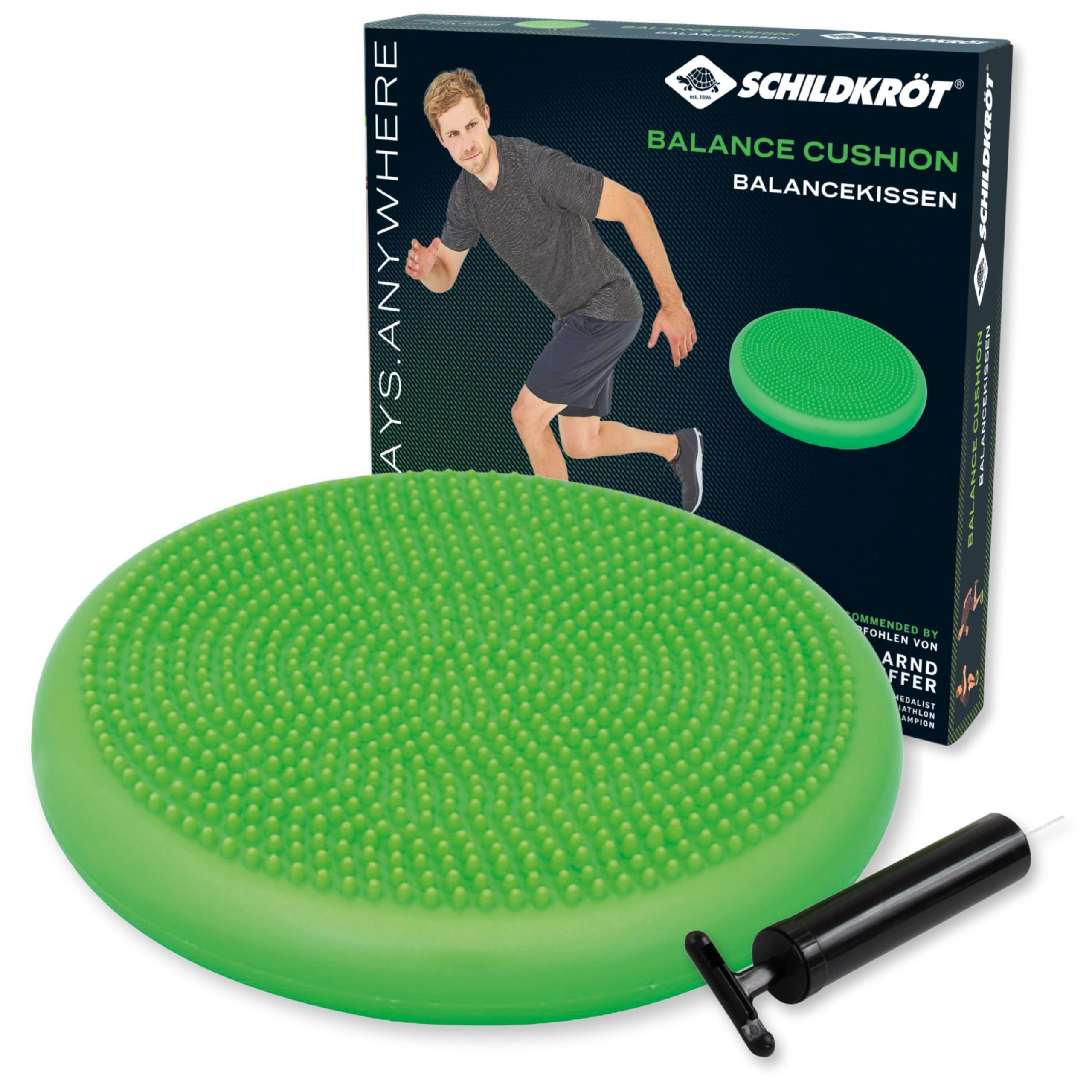Schildkröt Balance Cushion, Green, Incl. Hand Pump, 960230